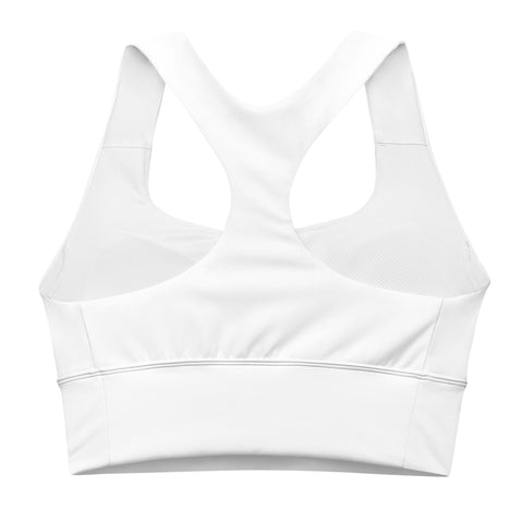 Forest Lungs white longline sports bra – plain back view – view 2