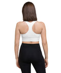 Forest Lungs white longline sports bra – plain back view – view 4
