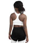 Forest Lungs white longline sports bra – plain back view – view 8