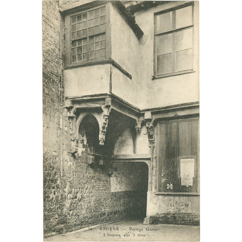 Amiens, France – Passage Gossart, L’homme aux 3 têtes – Postcard Early 20th Century