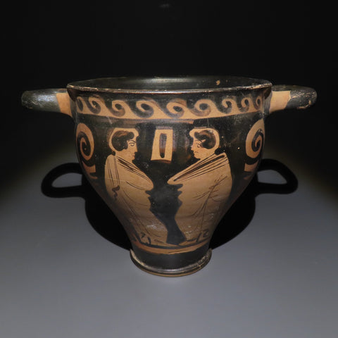 Ancient Greek Ceramic Skyphos. 4th century BC.
