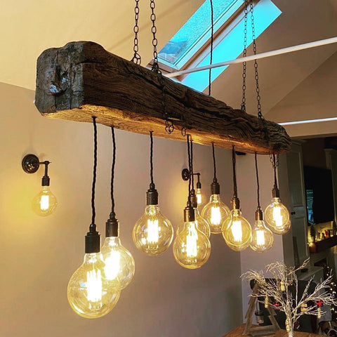 Ancient Wooden Beam Chandelier