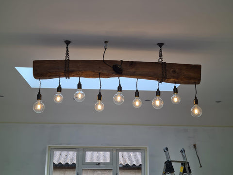 Ancient Wooden Beam Chandelier