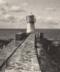 Antique Postcard of Memel (Klaipėda) Lighthouse Breakwater Baltic Sea view