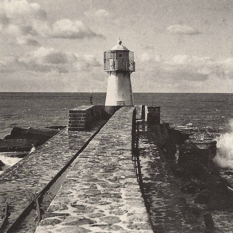 Antique Postcard of Memel (Klaipėda) Lighthouse Breakwater Baltic Sea view
