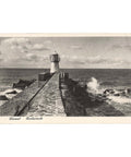 Antique Postcard of Memel (Klaipėda) Lighthouse Breakwater Baltic Sea view