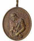 Antique Religious Italian Penin F. Medal of the Virgin Mary and Christ