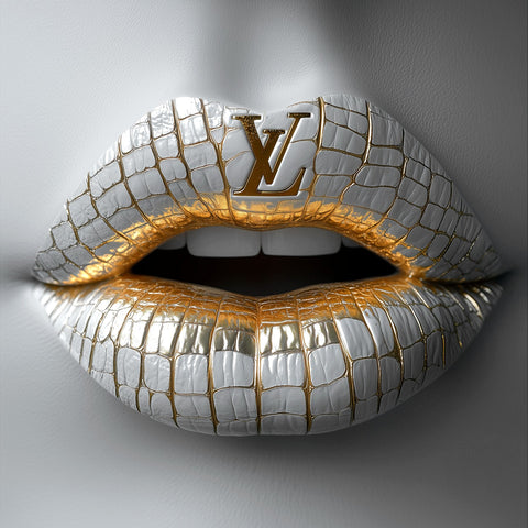 Artxlife - Luxury White&Gold Vuitton Crok Lips [XXL]