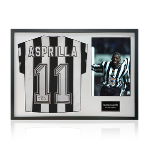 Faustino Asprilla Signed Newcastle United Shirt Classic Frame.