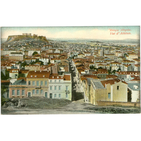 Athens, Greece – View of the Acropolis and City – Postcard Mid - 20th Century