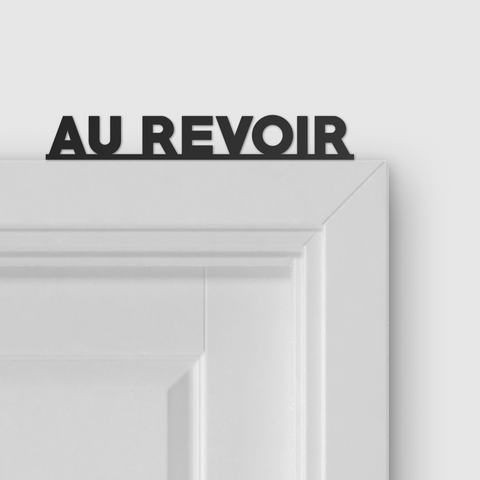 AU REVOIR door topper and door tag
