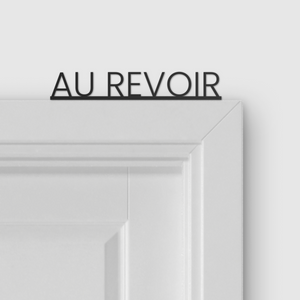 AU REVOIR door topper and door tag