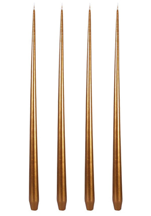 Aurora Tall Slender Taper Candles - Gold