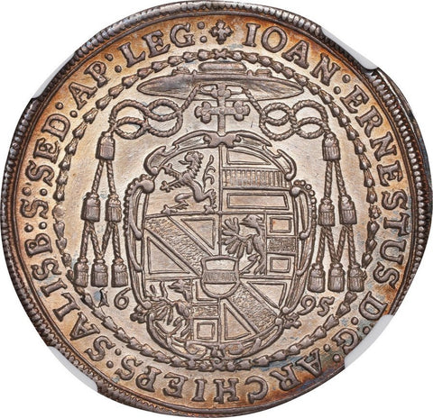 Austria. Johann Ernst von Thun and Honenstein. 1/2 Thaler (taler) 1695 - NGC AU58