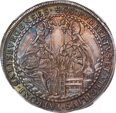 Austria. Johann Ernst von Thun and Honenstein. 1/2 Thaler (taler) 1695 - NGC AU58