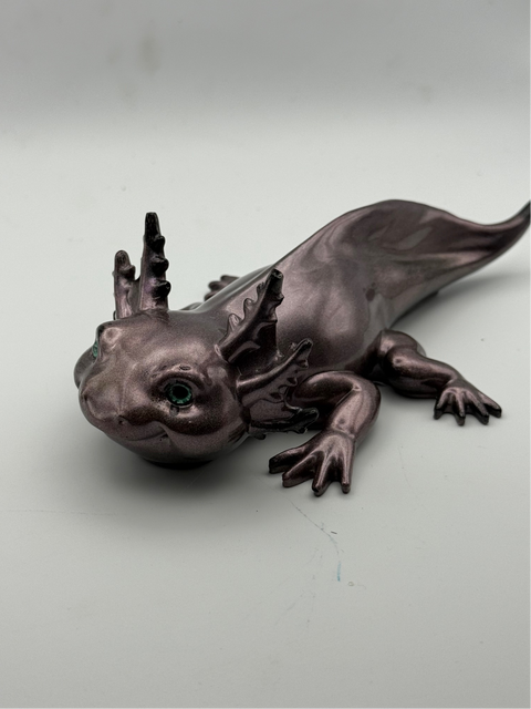 Cosmic Purple Resin Axolotl — Handmade Ornament