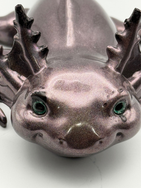 Cosmic Purple Resin Axolotl — Handmade Ornament
