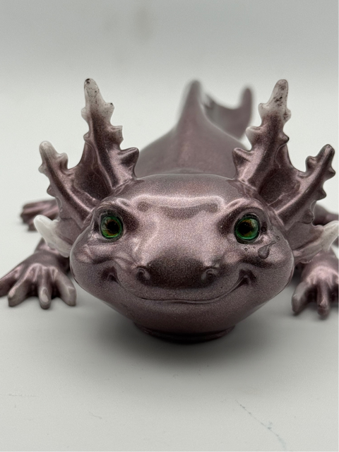 Moonstone Shimmer Resin Axolotl — Handmade Ornament