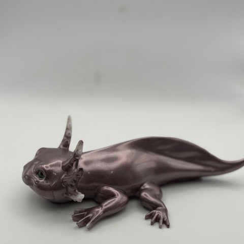 Moonstone Shimmer Resin Axolotl — Handmade Ornament