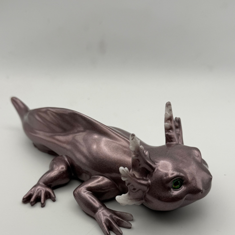 Moonstone Shimmer Resin Axolotl — Handmade Ornament
