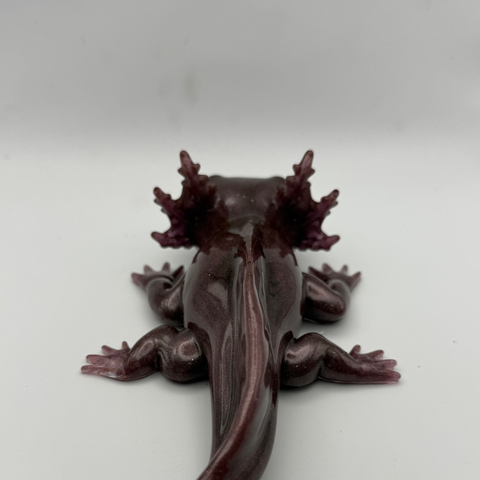 Plum Shimmer Resin Axolotl — Handmade Ornament