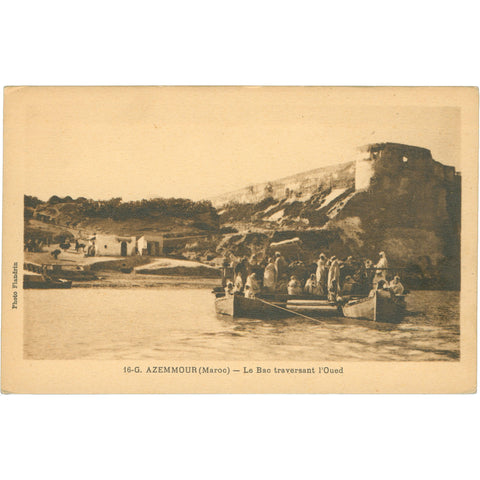 Azemmour, Morocco - Le Bac Traversant l’Oued Early 20th Century Postcard