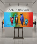 Monika Spiewak - Funny Birds - Oil Painting Stretched On The Frame - XXL - Ready To Hang - 1/1 Unique Piece