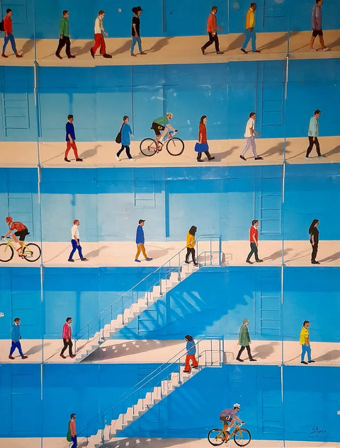 Giorgio Stocco - People walking 74-opera unica