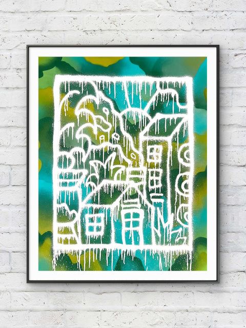 Nuno Barbedo (1983) - Green escape (XL Size Painting)