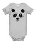 Athletic Heather baby bodysuit with original black ink-splatter panda artwork on the front – ZIPZAPPA