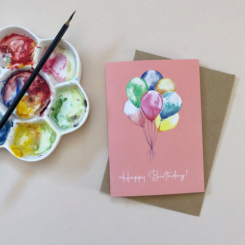 Party Balloons Birthday Card