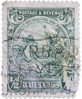 Barbados 1925 Half d - British Penny Used Postage Stamp Seal of the Colony