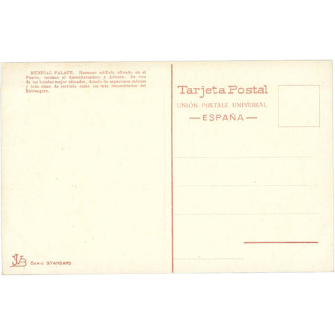 Barcelona, Spain – Mundial Palace – Postcard