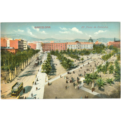 Barcelona, Spain – Plaza de Cataluña – Postcard