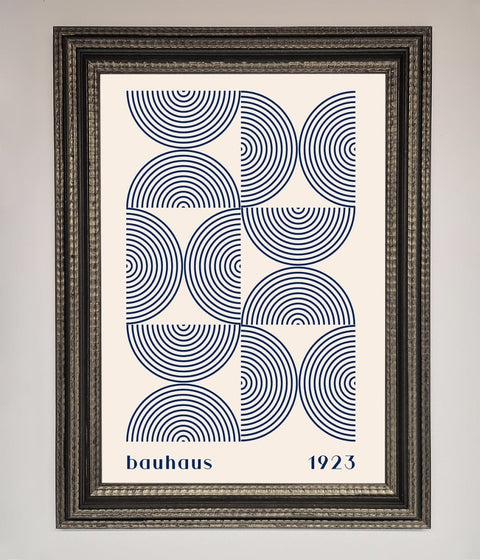 Bauhaus Print 1923 Navy Abstract Framed Poster