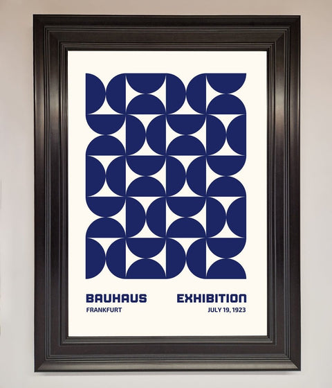 Bauhaus Print July 1923 Navy Blue Abstract Framed Wall Art