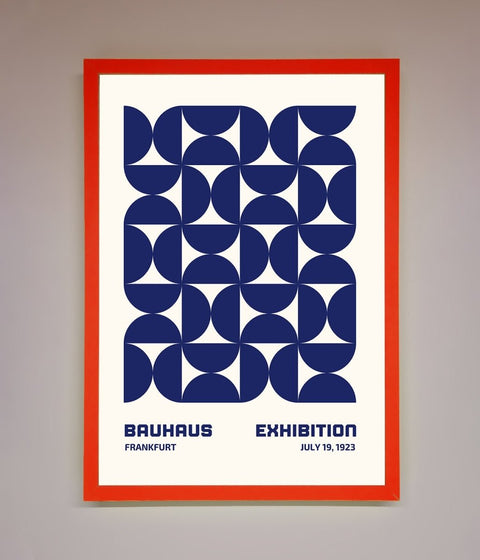 Bauhaus Print July 1923 Navy Blue Abstract Framed Wall Art