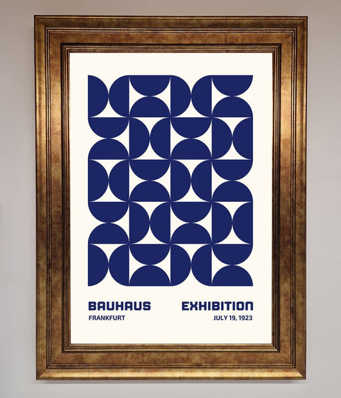 Bauhaus Print July 1923 Navy Blue Abstract Framed Wall Art