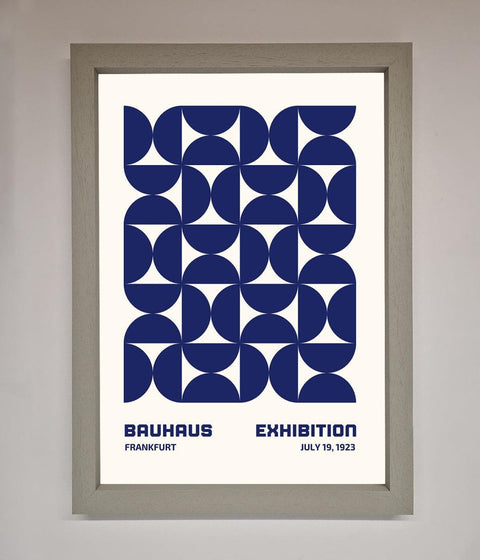 Bauhaus Print July 1923 Navy Blue Abstract Framed Wall Art
