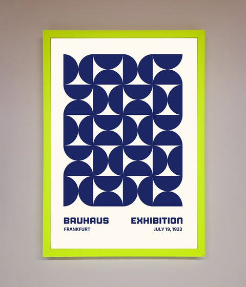 Bauhaus Print July 1923 Navy Blue Abstract Framed Wall Art