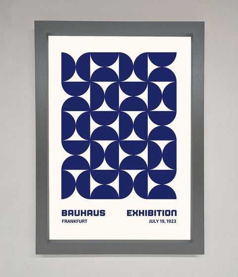 Bauhaus Print July 1923 Navy Blue Abstract Framed Wall Art