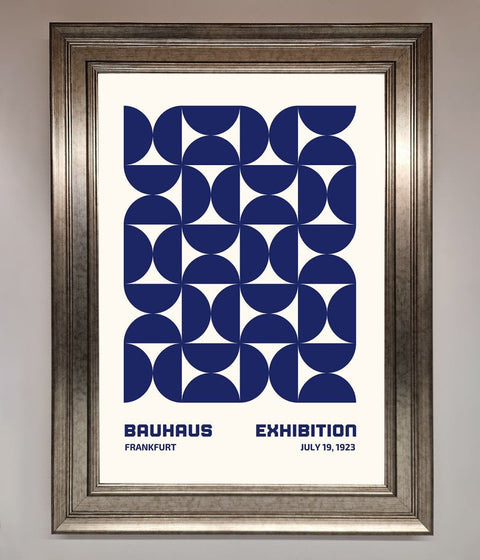 Bauhaus Print July 1923 Navy Blue Abstract Framed Wall Art