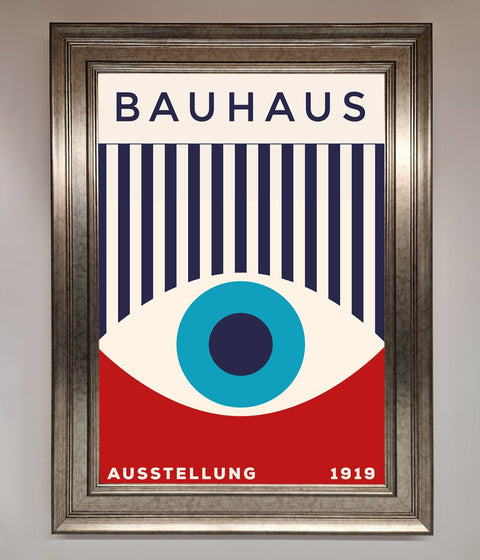 Bauhaus Red And Blue Eye Framed Wall Art