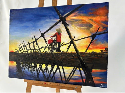 Nguyễn Van Pho - Le pont ↑60 →80 cm