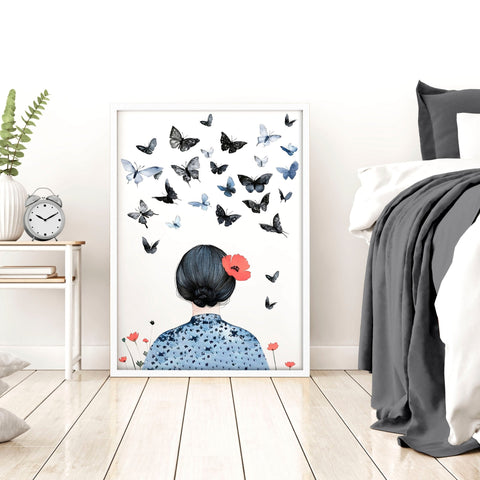 Schlafzimmer-Wanddeko | 3er-Set Kunstdrucke