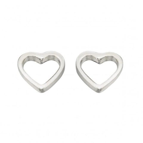Boucles d'oreilles puces en argent sterling Beginnings A355, petit cœur ouvert