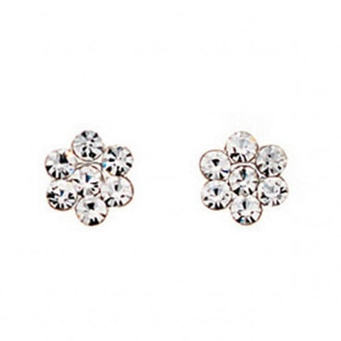 Boucles d'oreilles Beginnings en argent sterling A589C ornées de cristaux et de diamants en forme de fleur