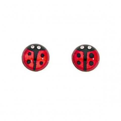 Boucles d'oreilles puces coccinelle orange en argent sterling Beginnings A595R