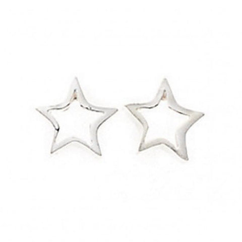 Boucles d'oreilles Beginnings en argent sterling A686, motif étoile ouverte