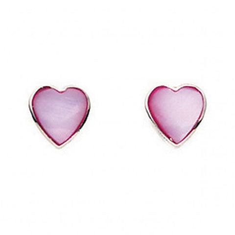 Boucles d'oreilles puces en argent sterling Beginnings A778P PiNecklace en forme de cœur et de serpillière